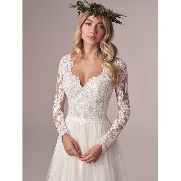 Rebecca Ingram Iris Size 18 Wedding Dress Ivory Sleeved Dress - Please Read - Picture 1 of 8